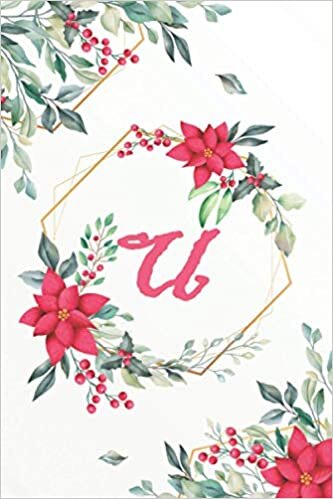 okumak U: Monogram Initial Notebook Letter U | birthday netebook | College Ruled| , Farmouse, Flowers, Woodgrain, Floral