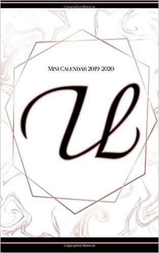 okumak Mini Calendar 2019-2020 Letter U: (Pocket Sized Planner Marble Rose Gold 5x8)