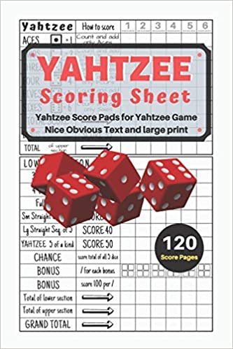 okumak Yahtzee Scoring Sheet: V.10 Yahtzee Score Pads for Yahtzee Game Nice Obvious Text Small print Yahtzee Score Sheets 6 by 9 inch