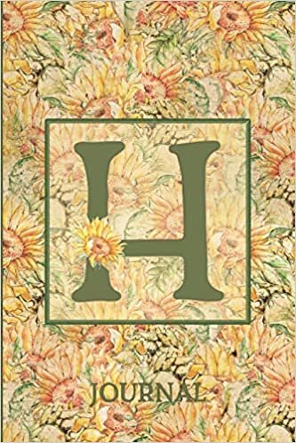 okumak H Journal: Vintage Sunflower Journal Monogram Initial H Lined Notebook | Decorated Interior