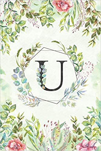 okumak U - Monogrammed Floral Journal: Personalized Medium Ruled 6x9 Notebook For Women &amp; Girls