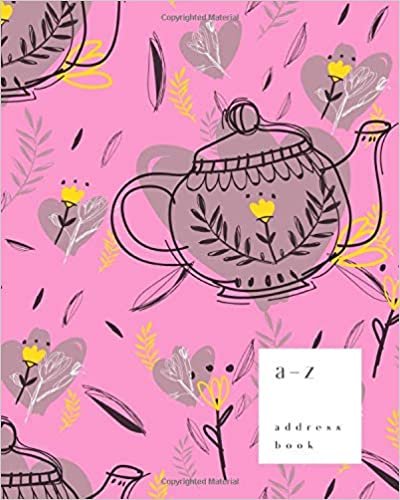 okumak A-Z Address Book: 8x10 Large Notebook for Contact and Birthday | Journal with Alphabet Index | Folk Pot Floral Design | Pink