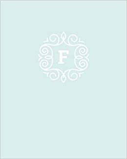 okumak F: 110 Dot-Grid Pages | Monogram Journal and Notebook with a Light Blue Background and Simple Vintage Elegant Design | Personalized Initial Letter Journal | Monogramed Composition Notebook