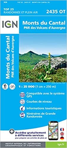 okumak Monts du Cantal.PNR des Volcans d&#39;Auvergne 1:25 000