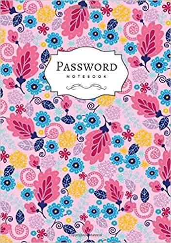 okumak Password Notebook: B5 Login Journal Organizer Medium with A-Z Alphabetical Tabs | Large Print | Fairly Tale Floral Design Pink