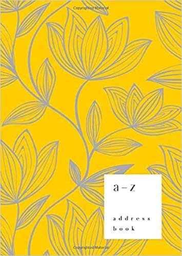 okumak A-Z Address Book: B6 Small Notebook for Contact and Birthday | Journal with Alphabet Index | Hand-Drawn Brush Hipster Cover Design | Yellow