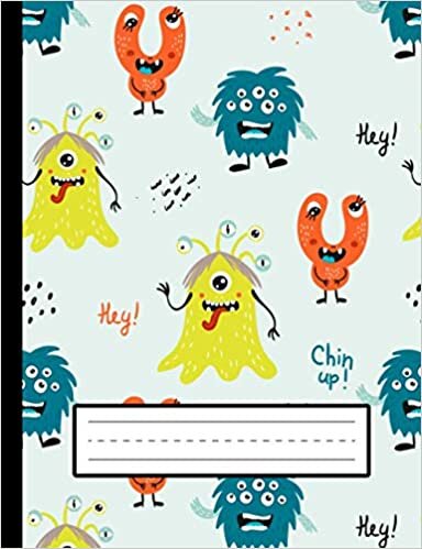 okumak Colorful, Funny Alien Monsters - Alien Primary Composition Notebook For Kindergarten To 2nd Grade (K-2) Kids: Standard Size, Dotted Midline, Blank Handwriting Practice Paper Notebook For Girls, Boys