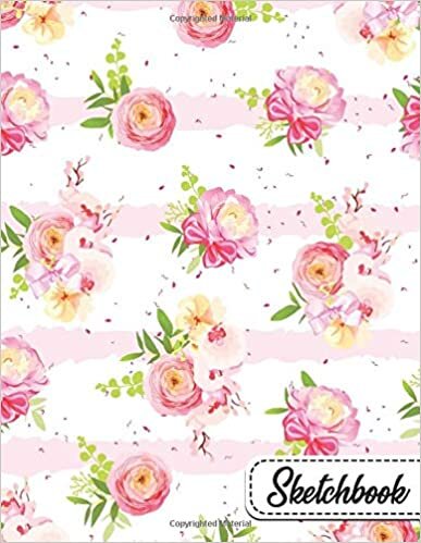 okumak Sketchbook: Nifty Blank Sketchbook with Crisp White Pages for Drawing, Sketching, Doodling and More. Cute Extra Large XL Notebook For Girls, s and Women - Fresh Orchid and Ranunculus Floral Print