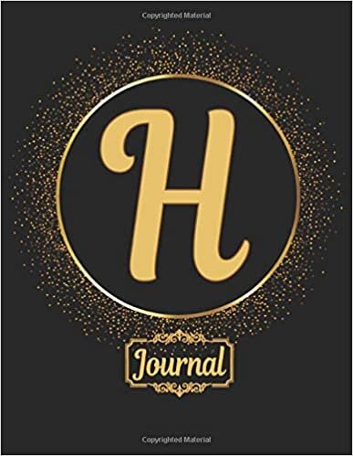okumak Classic H Monogram Initial letter H Diary Journal Notebooks gifts for Girls, Boys, Women &amp; Men who like the color gold, Writing &amp; Note Taking - 120 ... Book, Journal or Diary - Size 8.5 x 11 inch
