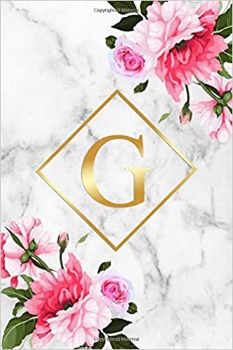 okumak G: Exotic Initial Monogram Letter G Blank Dot Grid Bullet Floral Notebook for Writing &amp; Notes - Elegant Gold Personalized Journal &amp; Diary for Girls &amp; Women with Dot Gridded Pages.