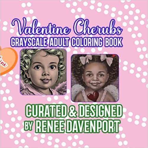 Valentine Cherubs Grayscale Adult Coloring Book