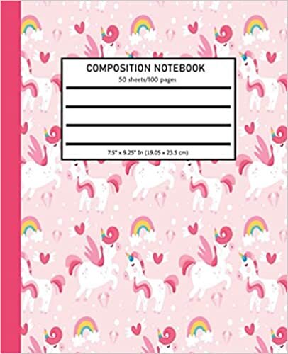 okumak Primary Composition Notebook: Cute Little Unicorn Pattern background Composition Notebook, Primary Journal Grades K-2, Creative Notebook Early ... Journal 50 Sheets/100 Pages, Band 12)