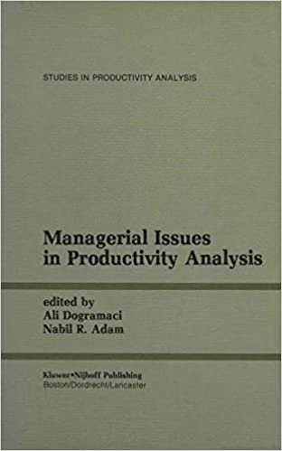 okumak Managerial Issues in Productivity Analysis (Studies in Productivity Analysis)
