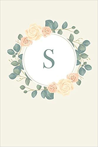 okumak S: 110 Sketchbook Pages (6 x 9) | Pretty Monogram Sketch Notebook with a Simple Vintage Floral Roses and Peonies Design with a Personalized Initial Letter | Monogramed Sketchbook