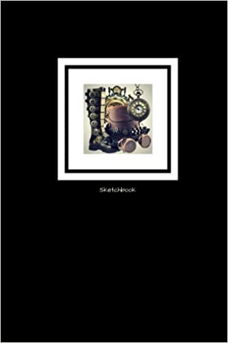okumak Sketchbook: Steampunk Gear B&amp;W - 6 x 9 Blank Paper for Drawing, Sketch Pad, Steampunk Art journal, Visual Diary, Paper for Artist, Sketchbook, Art ... , Art Notebook for Adults and Kids.: Volume 3