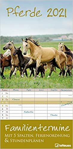 okumak Pferde 2021 Familienplaner - Familien-Timer - Termin-Planer - Kinder-Kalender - Familien-Kalender - 22x45