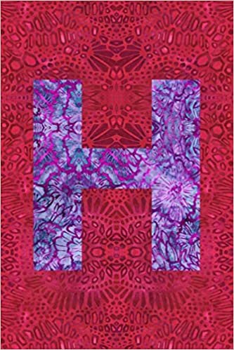 okumak H: 6x9 lined journal : colorful batik pattern : initial H