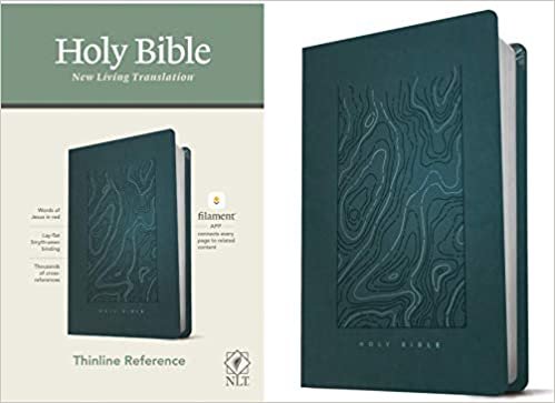 okumak NLT Thinline Reference Bible, Filament Enabled Edition (Red Letter, Leatherlike, Teal Blue)
