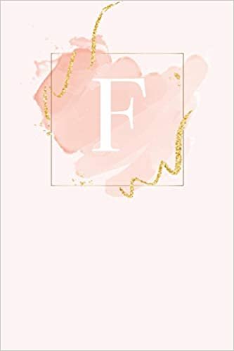 okumak F: 110  Sketchbook Pages (6 x 9)  | Light Pink Monogram Sketch and Doodle Notebook with a Simple Modern Watercolor Emblem | Personalized Initial Letter | Monogramed Sketchbook