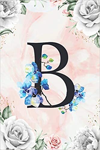 okumak B: Cute Initial Monogram Letter B Gratitude and Daily Reflection Journal For Mindfulness and Productivity A 120 Day Daily Gratitude Journal with Marble Pattern with White Flower Framed Print
