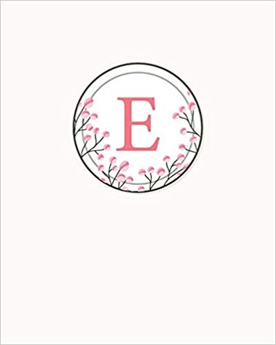 okumak E: 110 Dot-Grid Pages | Monogram Journal and Notebook with a Classic Light Pink Background of Vintage Floral Watercolor Design | Personalized Initial Letter Journal | Monogramed Composition Notebook