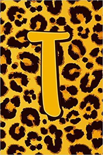 okumak T: Letter T Monogram Initials Leopard Skin Print Pattern  Notebook &amp; Journal