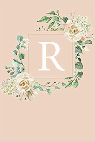 okumak R: White Roses and Peonies Monogram Sketchbook | 110 Sketchbook Pages (6 x 9) | Floral Watercolor Monogram Sketch Notebook | Personalized Initial Letter Journal | Monogramed Sketchbook