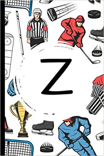okumak Z Alphabet Notebook Journal: Z Monogram Z Initial Capital Letter Notebook - Cute Hockey Pattern Design - For Writing And Notes - Great Hockey Personalized Gift For All First, Middle, Or Last Names