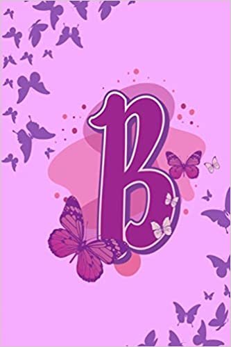 okumak B: Letter B Monogram Purple &amp; Pink Butterfly Notebook &amp; Journal