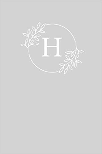 okumak H: 110 Sketchbook Pages | Monogram Sketch Notebook with a Light Grey Background Vintage Floral Design | Personalized Initial Letter Journal | Monogramed Sketchbook