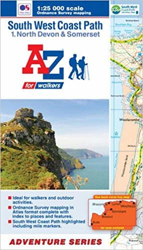 okumak SW Coast Path North Devon &amp; Somerset Ads (A-Z Adventure) (A-Z Adventure Atlas)