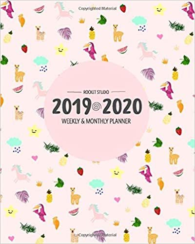 okumak Rocket Studio 2019-2020 Weekly &amp; Monthly Planner: Calendar &amp; Academic Organizer (Sept 19-Dec 20) | Cute Pastel Pink Llamas and Unicorns For Girls (Rocket Studio Planners US Edition)