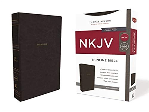 okumak Nkjv, Thinline Bible, Leathersoft, Black, Thumb Indexed, Red Letter Edition, Comfort Print: Holy Bible, New King James Version