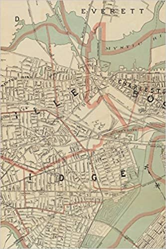 1892 Map of Cambridge and Somerville, Massachusetts - A Poetose Notebook / Journal / Diary (50 pages/25 sheets) (Poetose Notebooks)