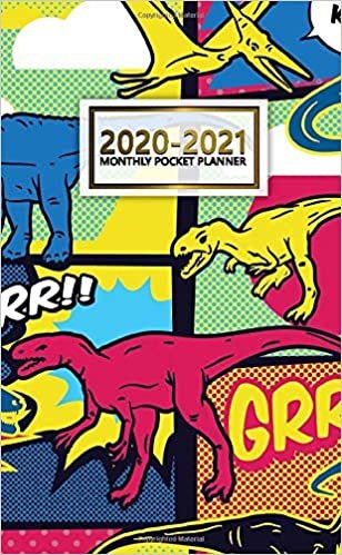 2020-2021 Monthly Pocket Planner: 2 Year Pocket Monthly Organizer & Calendar | Cute Two-Year (24 months) Agenda With Phone Book, Password Log and Notebook | Nifty Grunge Dinosaur Print