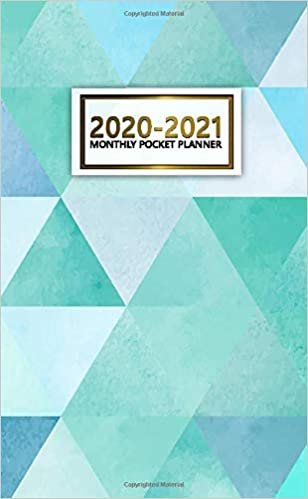 2020-2021 Monthly Pocket Planner: Cute Turquoise Geometric Two-Year (24 Months) Monthly Pocket Planner & Agenda | 2 Year Organizer with Phone Book, Password Log & Notebook