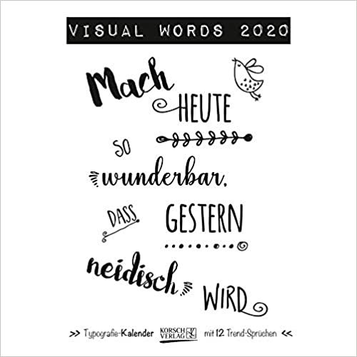 indir   Visual Words 2020: Typo-Art Broschürenkalender mit Ferienterminen. Wandkalender mit netten Sprüchen. 30x30 cm tamamen