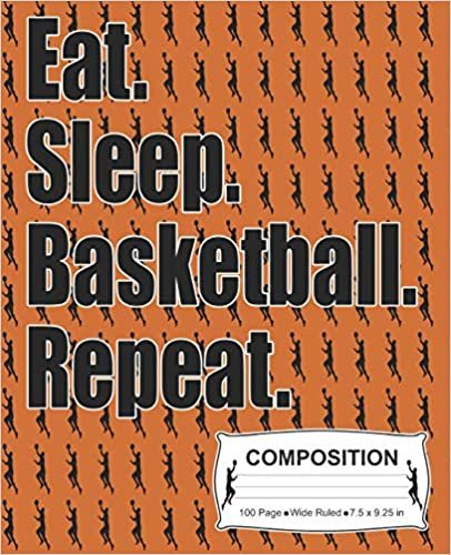 Eat Sleep Basketball Repeat Composition: Wide Ruled Notebook