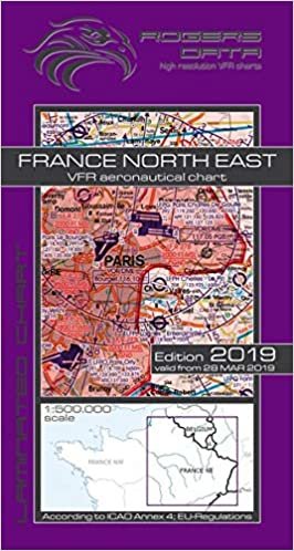 France North East Rogers Data VFR Luftfahrtkarte 500k: Frankreich Nord Ost VFR Luftfahrtkarte – ICAO Karte, Maßstab 1:500.000 indir