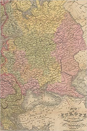 1859 Map of Europe - A Poetose Notebook / Journal / Diary (50 pages/25 sheets) (Poetose Notebooks) indir