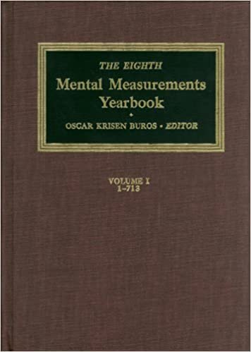 The Eighth Mental Measurements Yearbook [2 Vol Set] indir