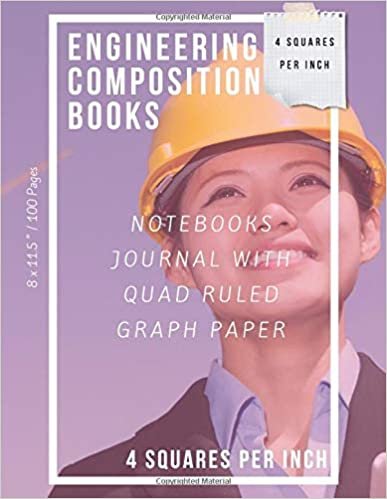 Engineering Composition Books Notebooks Journal With Quad Ruled Graph Paper ( 4 Squares Per Inch ): Thick 100 Sheets 8.5x11 Large Box Elementary Squared Grid Graphing Notebook Writing For Math 5 Star indir