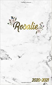 Rosalie 2020-2021: 2 Year Monthly Pocket Planner & Organizer with Phone Book, Password Log and Notes | 24 Months Agenda & Calendar | Marble & Gold Floral Personal Name Gift for Girls and Women