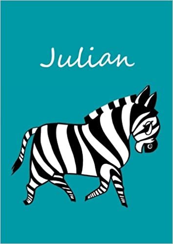 Malbuch / Tagebuch / Notizbuch - Julian: DIN A4 - blanko - Zebra