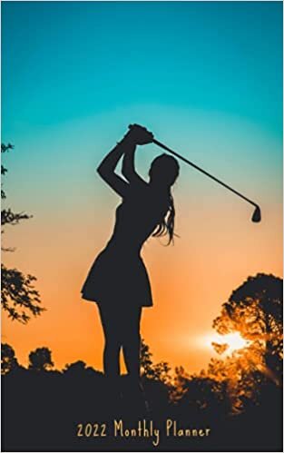 2022 Monthly Planner 5" x 8" Sunday Start: Lady Golfer Cover Planner/Scheduler, 59 Pages, Each Week Starts with SUNDAY, Each Month is a 2-Page Layout, Glossy Cover, Scheduler, Planner