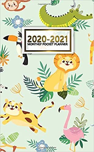 2020-2021 Monthly Pocket Planner: 2 Year Pocket Monthly Organizer & Calendar | Cute Two-Year (24 months) Agenda With Phone Book, Password Log and Notebook | Funky Lion & Zebra Print