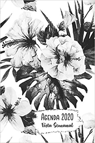 Agenda 2020 Vista Semanal: 12 Meses Programacion Semanal Calendario en Espanol Diseno Flores Tropicales