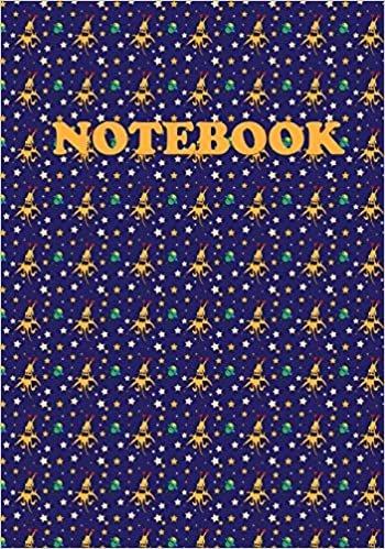 Notebook: Alien Starry Dark Blue Sky