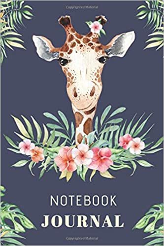 Notebook Journal: Cute Floral Giraffe Notebook Journal For Girls Blank Paper, 110 Pages For Writing Notes And Drawing indir