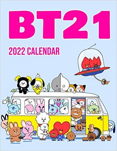 BT21 Calendar 2022: Monthly Planner Home Office Decor 8.5" x 22" (Open) Photo Poster For Ultimate Fans